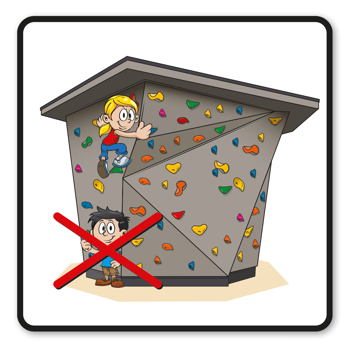 SP-01-P105 – Boulderblock - Nicht unter Kletternden stehen