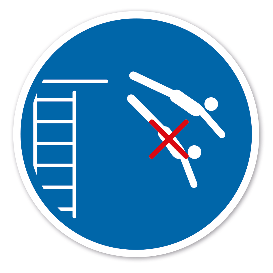 Gebotszeichen Nur einzeln springen ist erlaubt – Sprunganlage