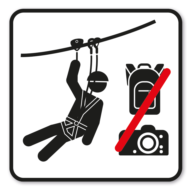 SP-02-P88 – Seilpark - Rucksäcke, Kameras, lose Gegenstände verboten