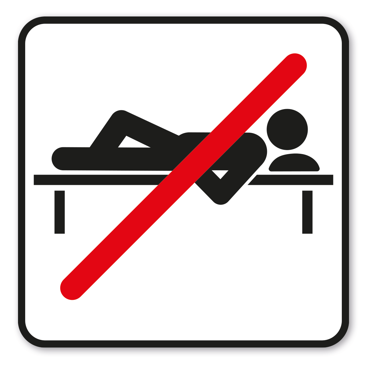 SP-02-P63 – Das Liegen/Schlafen auf der Bank ist verboten