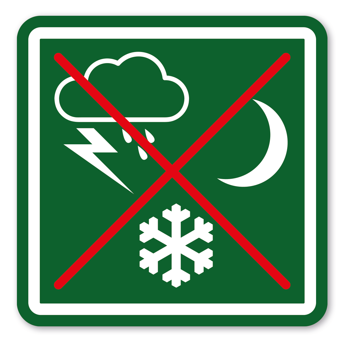 SP-03-P58 – Nutzung bei Regen, Gewitter und in der Dunkelheit verboten