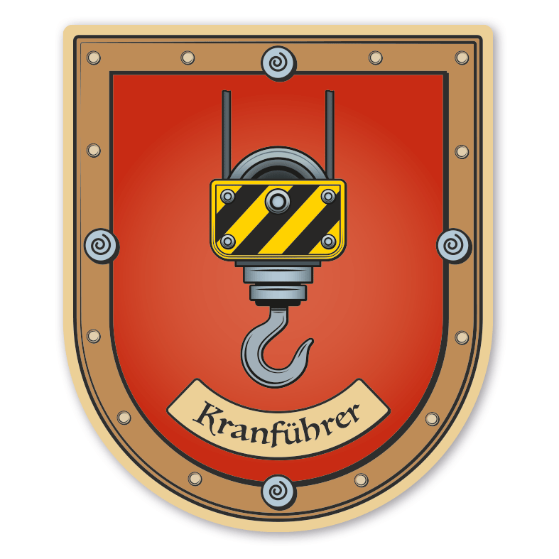 Maibaumschild / Zunftwappen Kranführer - mit Zunftnamen oder Ihrem Wunschtext - Wappen B