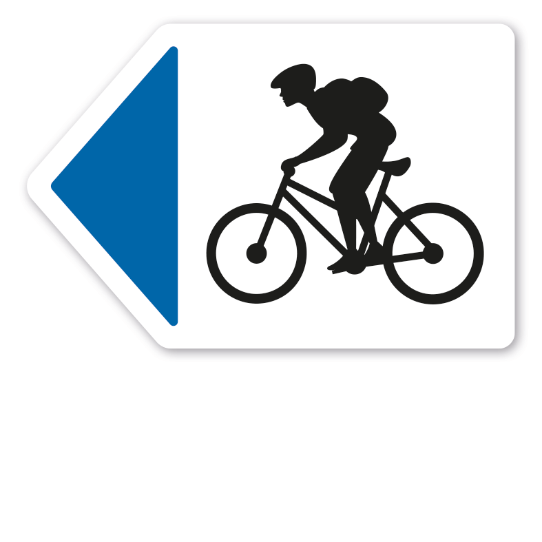 Pfeilschild zur Kennzeichnung von Radwegen in 7 Farben – linksweisend