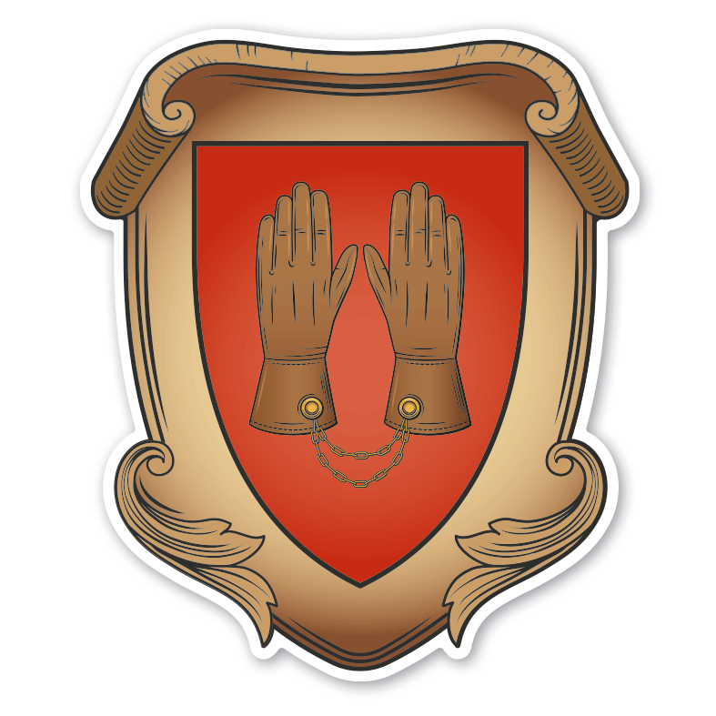Maibaumschild / Zunftwappen Handschuhmacher  - Wappen A