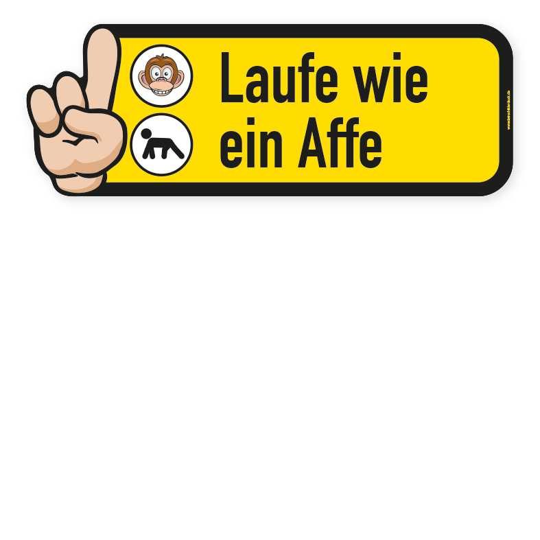 Info-Bodenkleber für Bewegungspfade - Laufe wie ein Affe – BWP-INFO-24