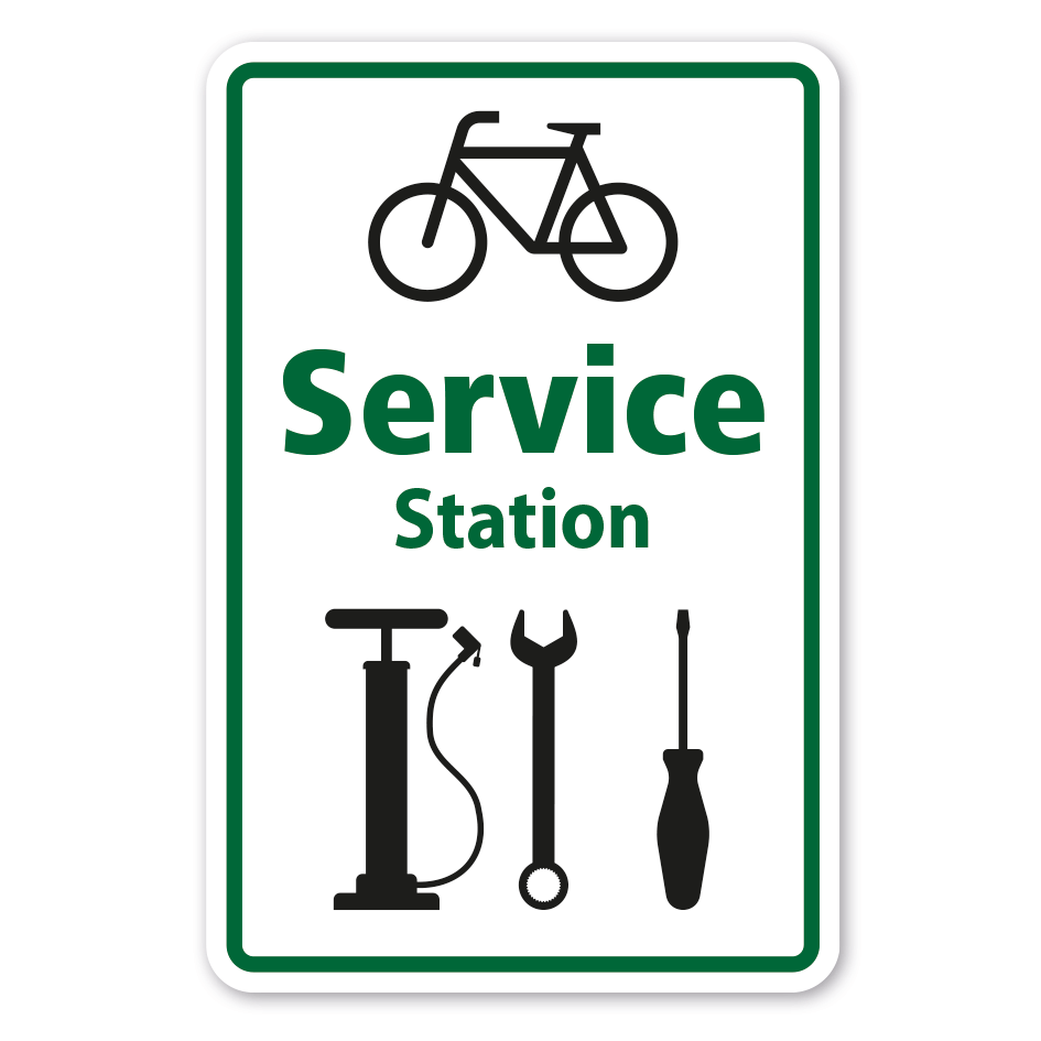 Hinweisschild Fahrrad Servicestation