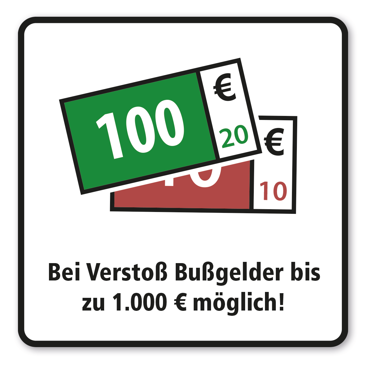 SP-01-P103 – Bei Verstoß Bußgeld möglich