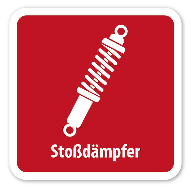 Schild Stoßdämpfer - 4 Farbvarianten