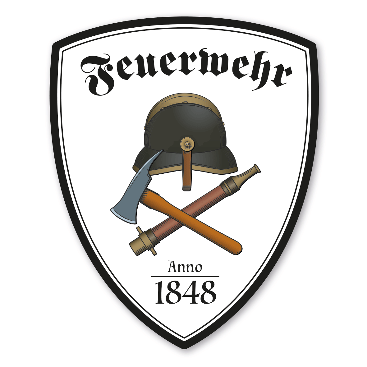 Maibaumschild / Zunftwappen Feuerwehr mit Zunftnamen, Gründungsjahr oder Ihrem Wunschtext - Wappen W