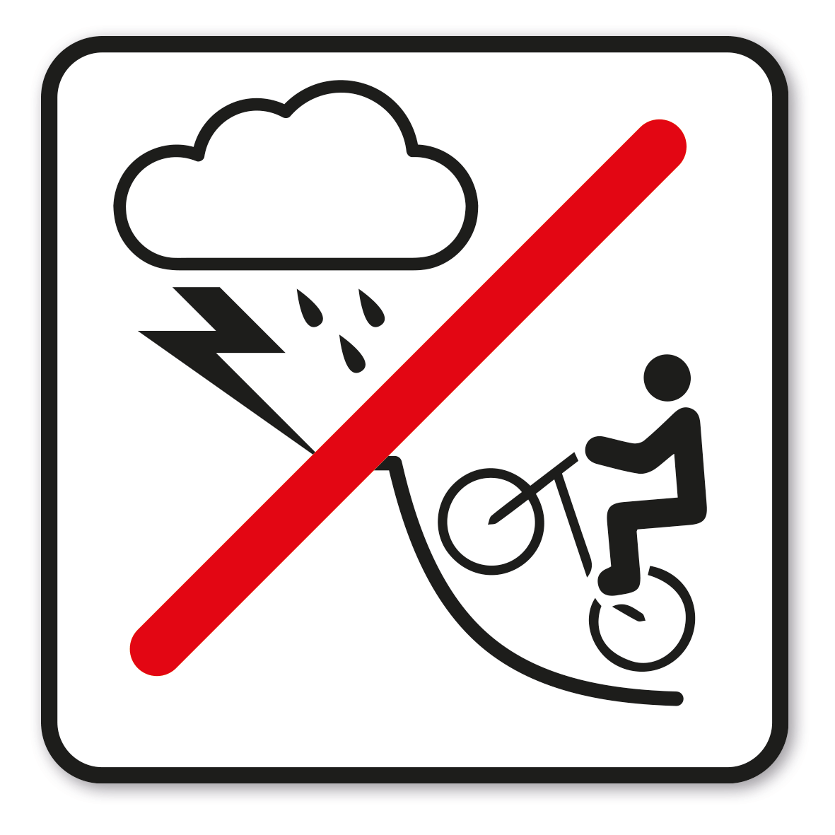 SP-02-P55 – Bei Gewitter und Regen ist die Bahnnutzung (BMX) untersagt