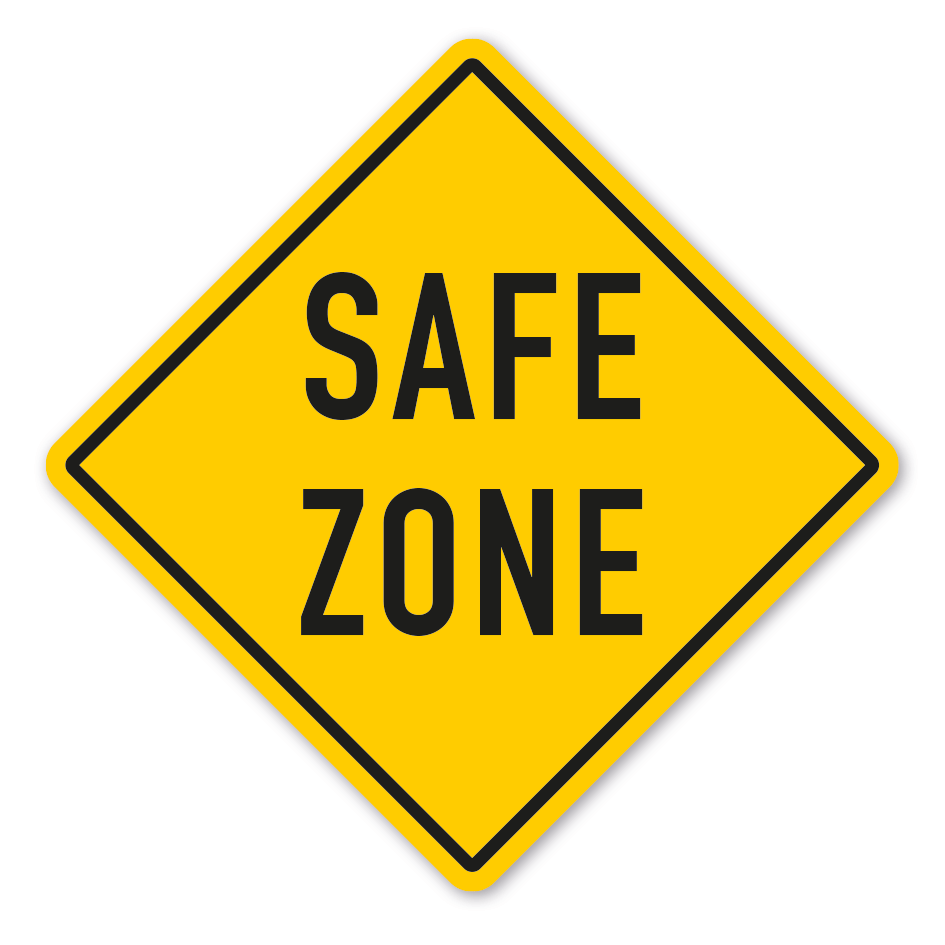 Warnschild Safe Zone
