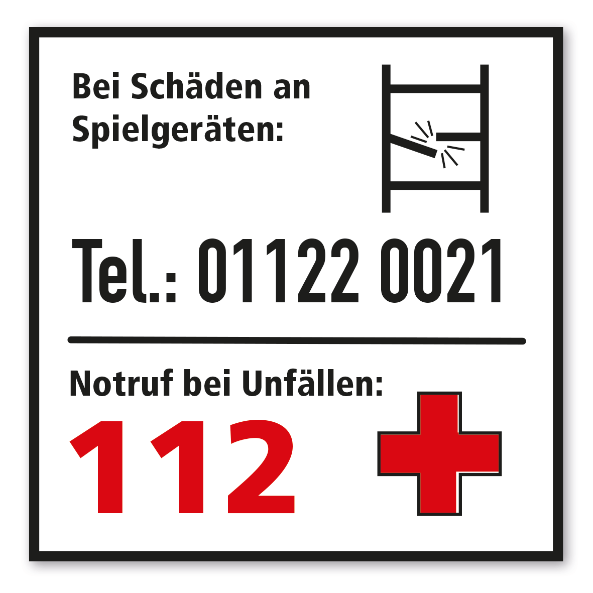 SP-04-P15 – Bei Schäden an Spielgeräten, Notruf bei Unfällen – 112