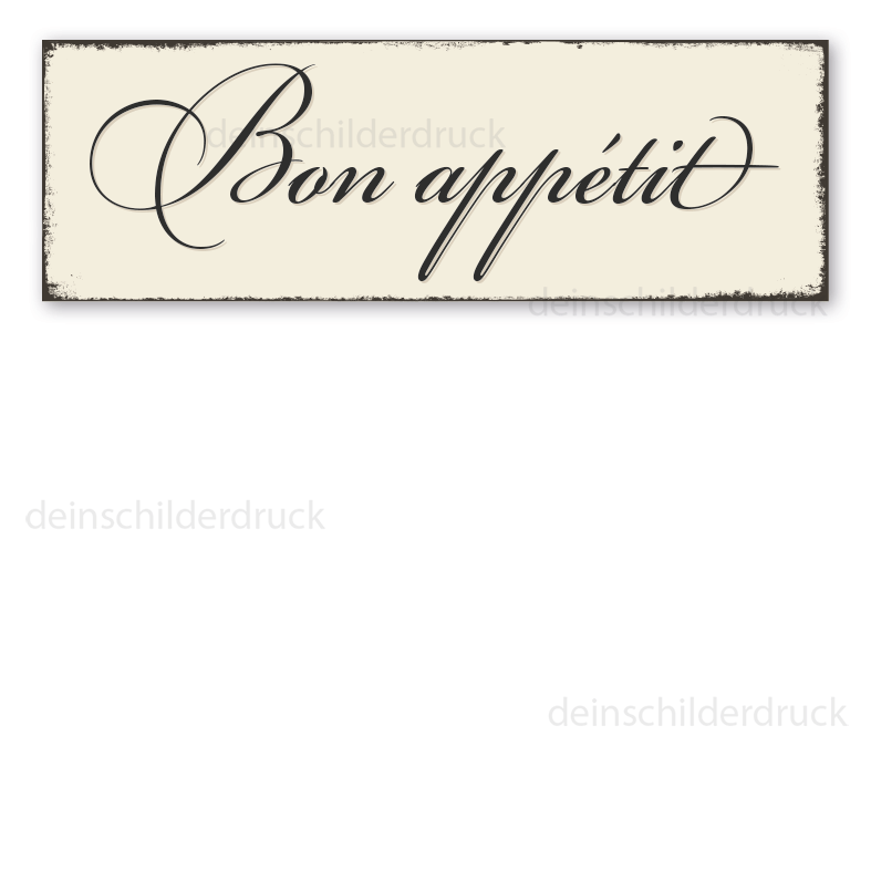 Schild für Ihr Esszimmer -  Bon appétit (französisch) in Retro-Ausführung