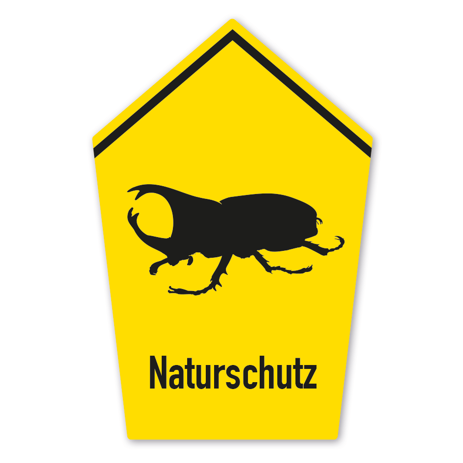 Naturschutzschild Naturschutz - Nashornkäfer