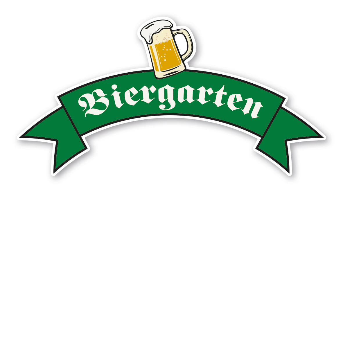 Maibaumschild als Banner - Biergarten mit Bierkrug - in 4 Farbvarianten