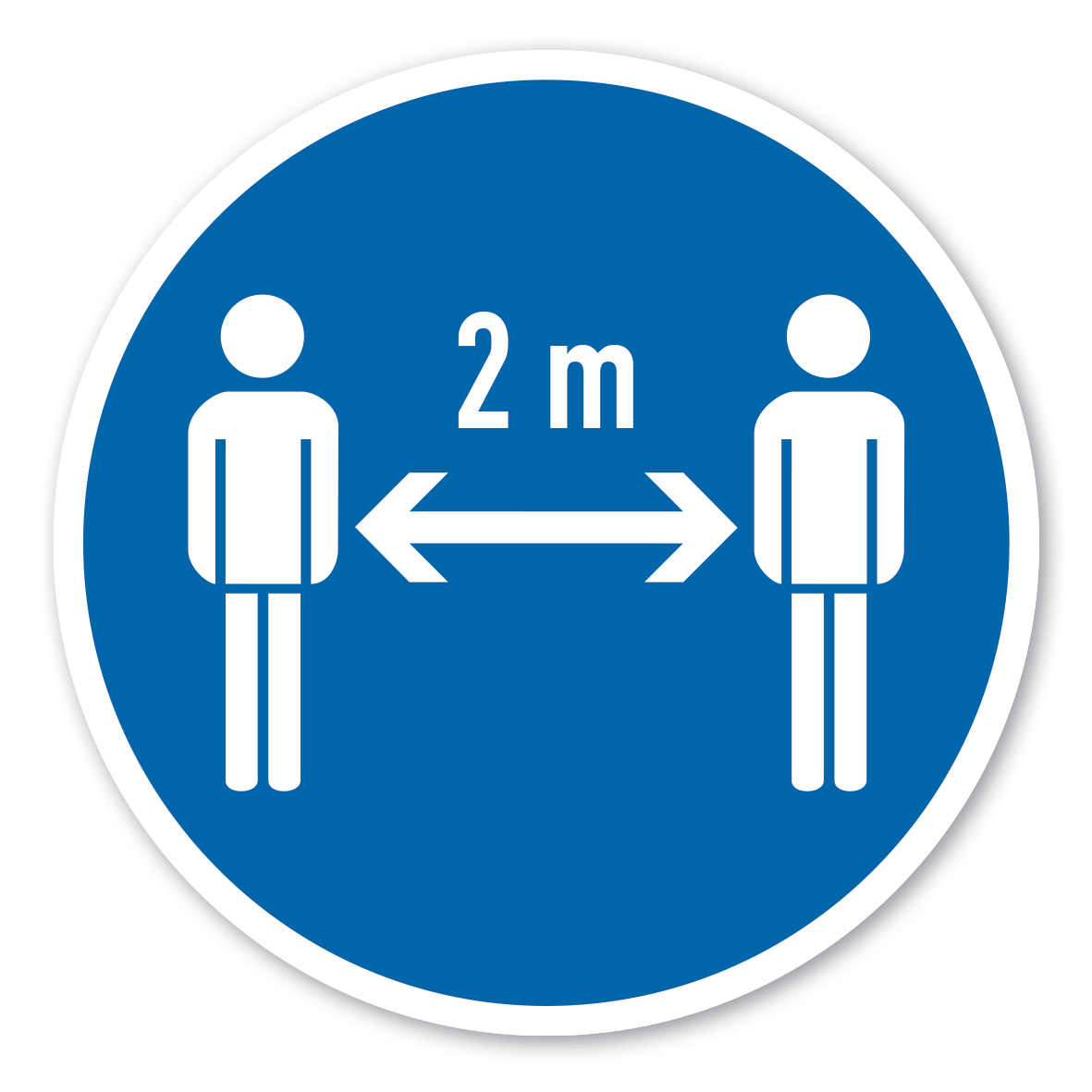 Gebotszeichen 2 m Abstand zu anderen Personen halten