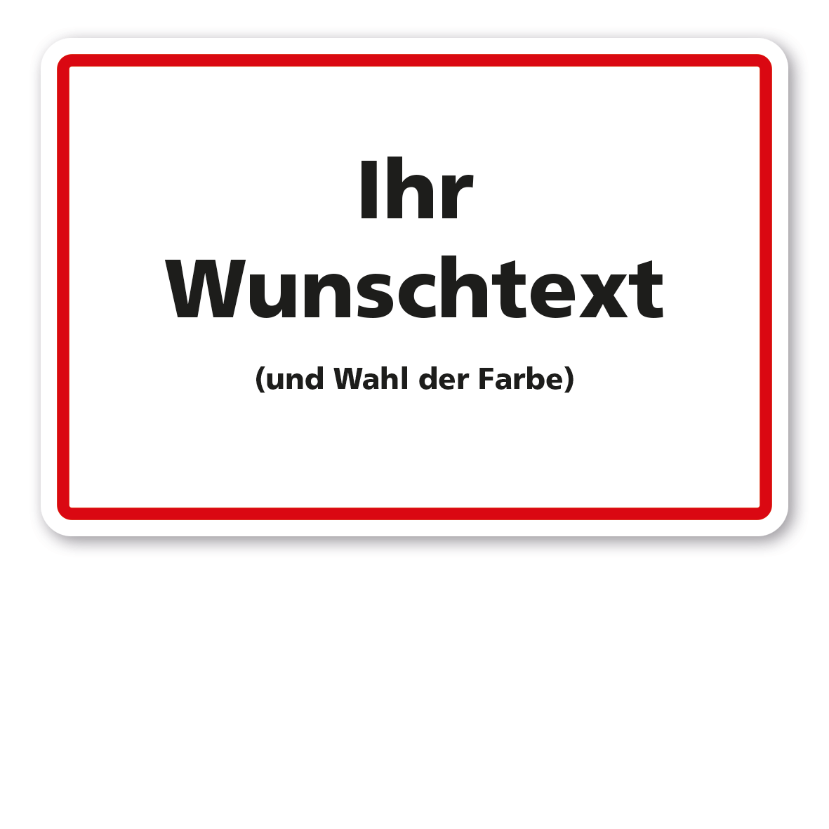 Rahmen rot, Text schwarz