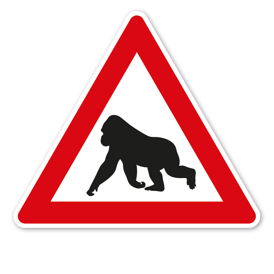 Verkehrsschild Achtung Gorilla – VZ-PR 302