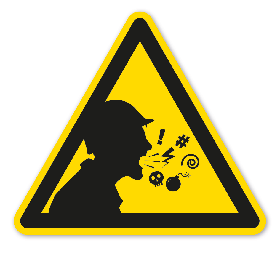 Warnzeichen Warnung vor fluchenden Handwerkern - Warnzeichen