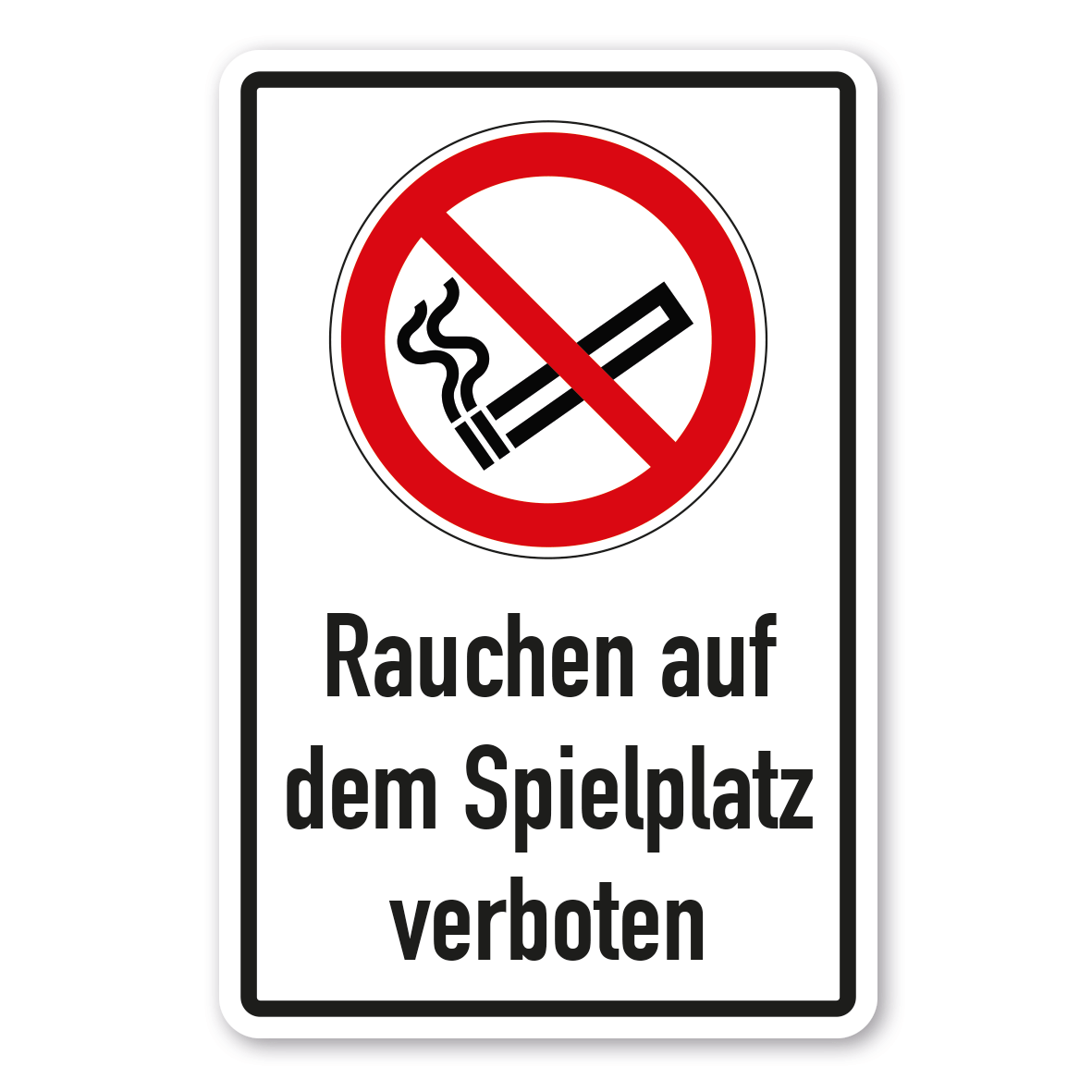 Verbotsschild Rauchen auf dem Spielplatz verboten - Kombi