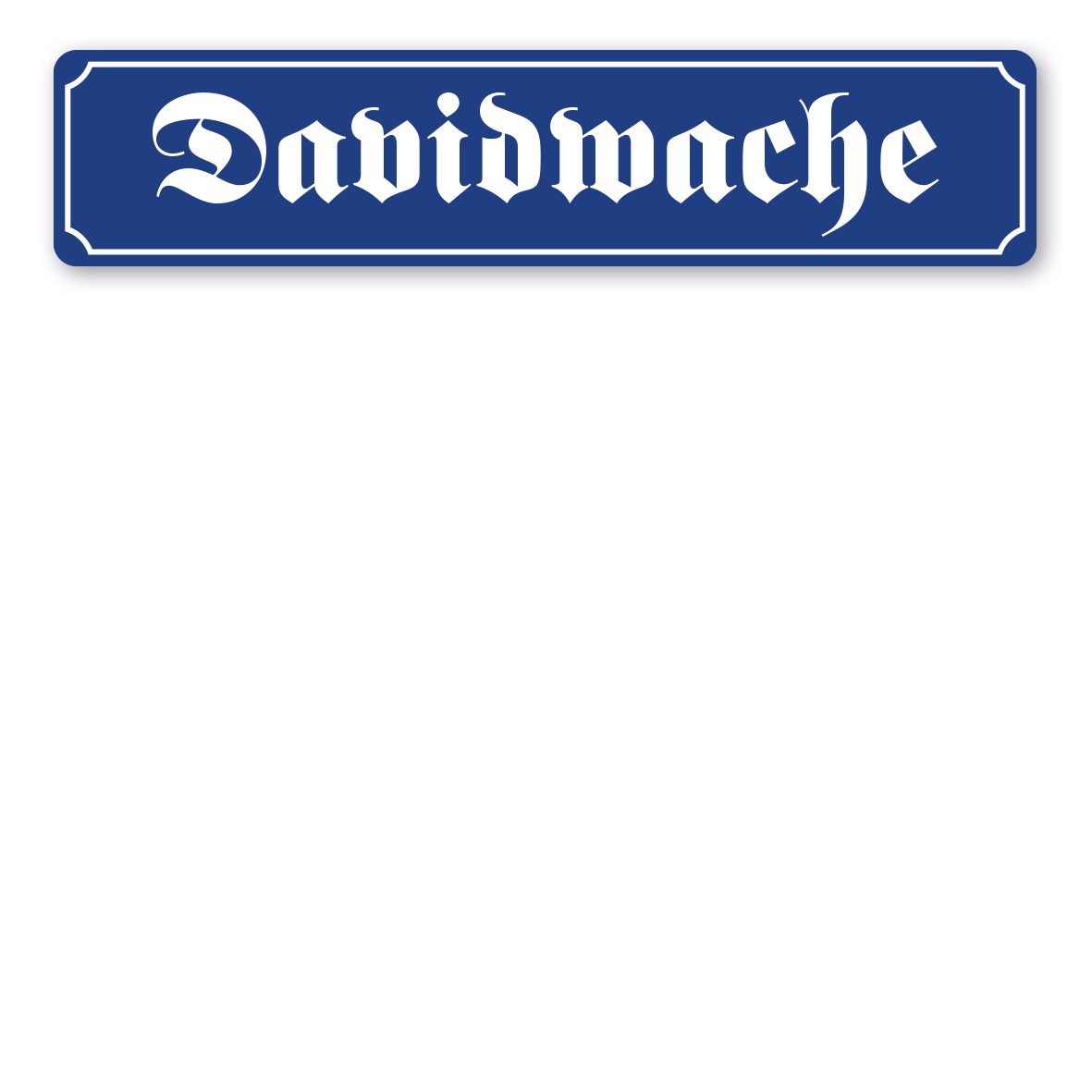 Straßenschild Davidwache in altdeutscher Ausführung