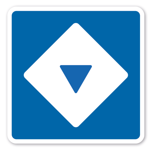 Schifffahrtszeichen Liegestelle für alle Fahrzeuge, die das blaue Licht nach § 3.14 Nr.3 oder den blauen Kegel nach § 3.32 Nr.3 führen müssen – E5.13
