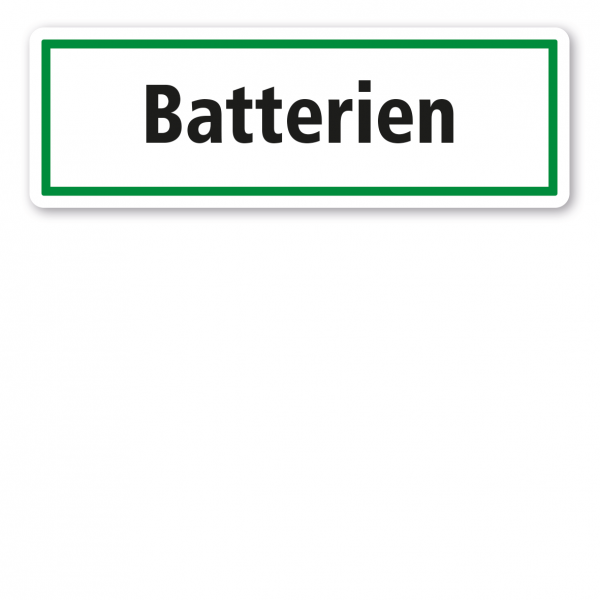 Schild zur Abfallentsorgung - Batterien - GR