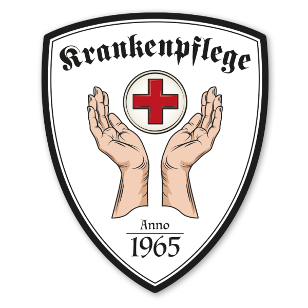 Zunftwappen Krankenpflege - Krankenschwester - Krankenpfleger mit Zunftnamen, Gründungsjahr oder Ihrem Wunschtext - Maibaumschild - Wappen W