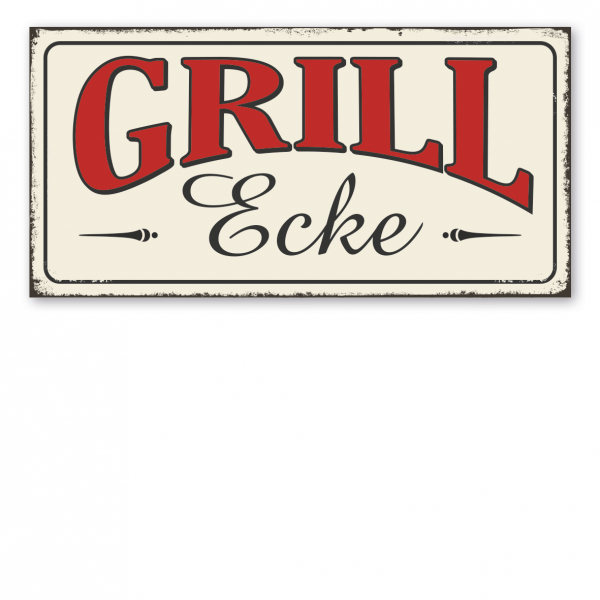 Retroschild / Vintage-Schild Grillecke