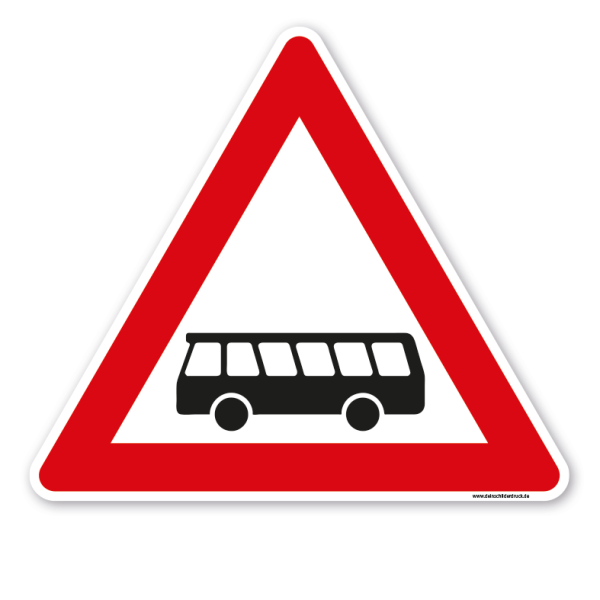 Bodenkleber für Lern- und Bewegungspfade - Achtung Kraftomnibusse - Busse - Verkehrszeichen VZ-145-10 - BWP-02-47 – Verkehrserziehung