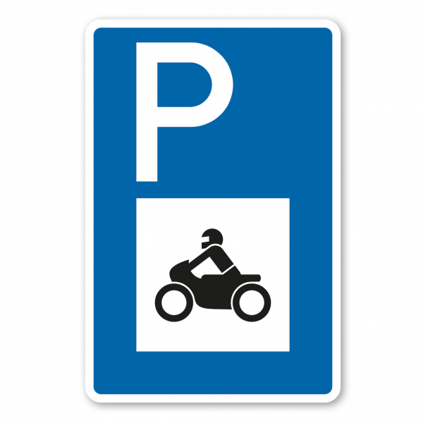 Parkplatzschild Motorräder – mit großem Piktogramm - Verkehrsschild