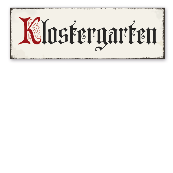 Retroschild Klostergarten