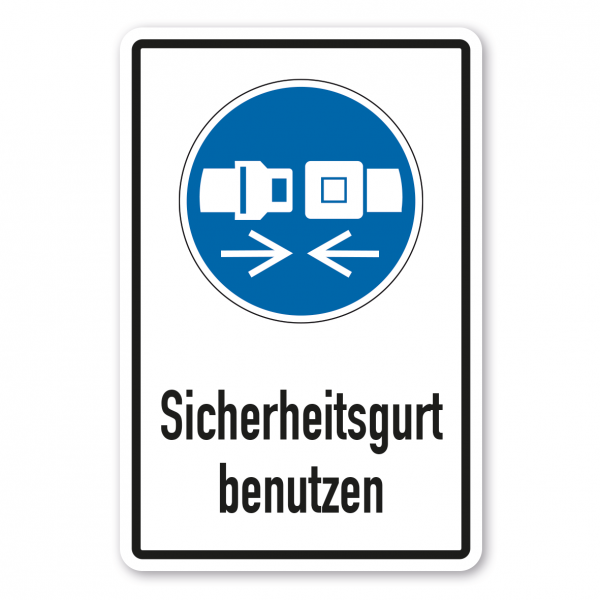 Gebotsschild Sicherheitsgurt benutzen - Kombi – ISO 7010 - M020-K