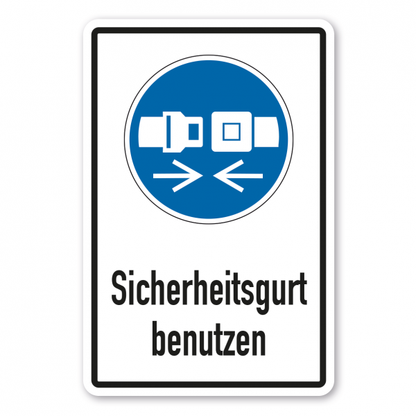 Gebotsschild Sicherheitsgurt benutzen - anschnallen - Kombi – ISO 7010 - M020-K
