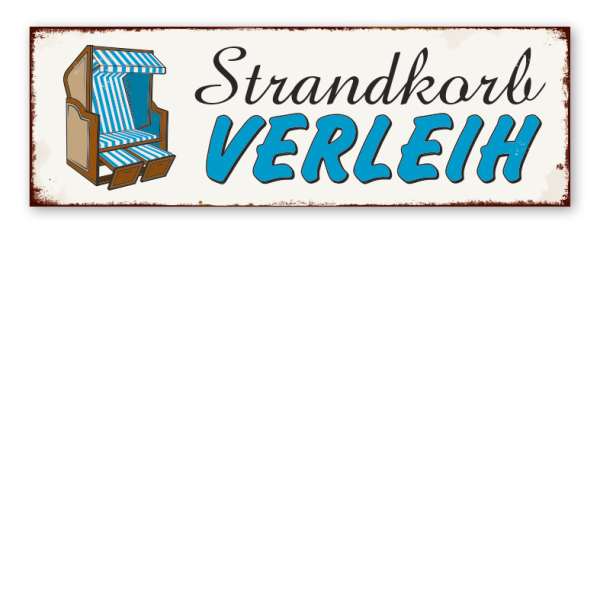 Retro Schild Strandkorbverleih