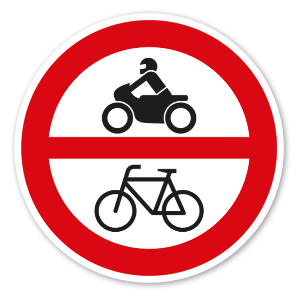 Verbotszeichen Verbot von einspurigen Fahrzeugen - Fahrrad - Motorrad