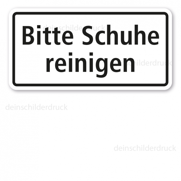 Textschild Bitte Schuhe reinigen