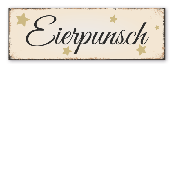 Schild für Weihnachtsmärkte Eierpunsch in Retro-Ausführung