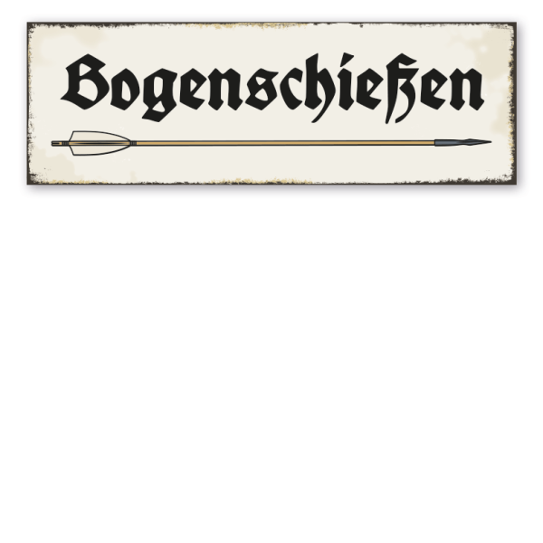 Retroschild Bogenschießen