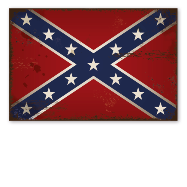 Retro Schild Flagge der Konföderierten Staaten von Amerika