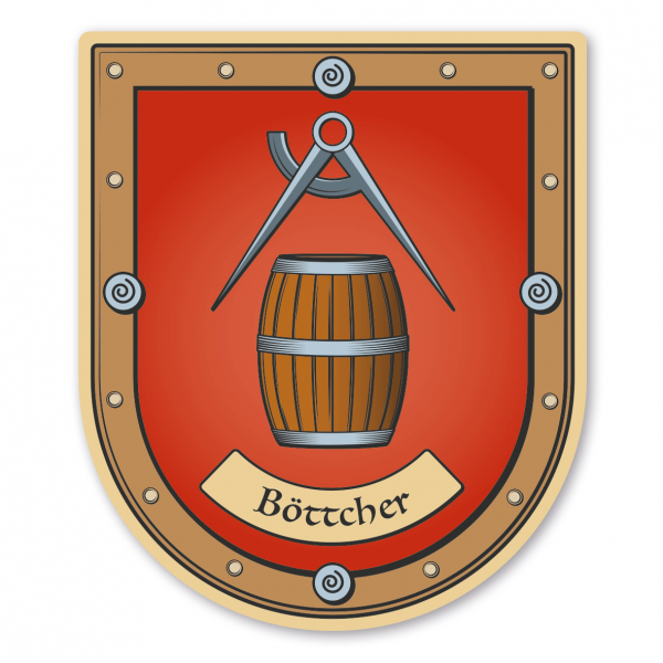 Maibaumschild / Zunftwappen Böttcher - Küfer - Fassmacher mit Zunftnamen oder Ihrem Wunschtext - Wappen B