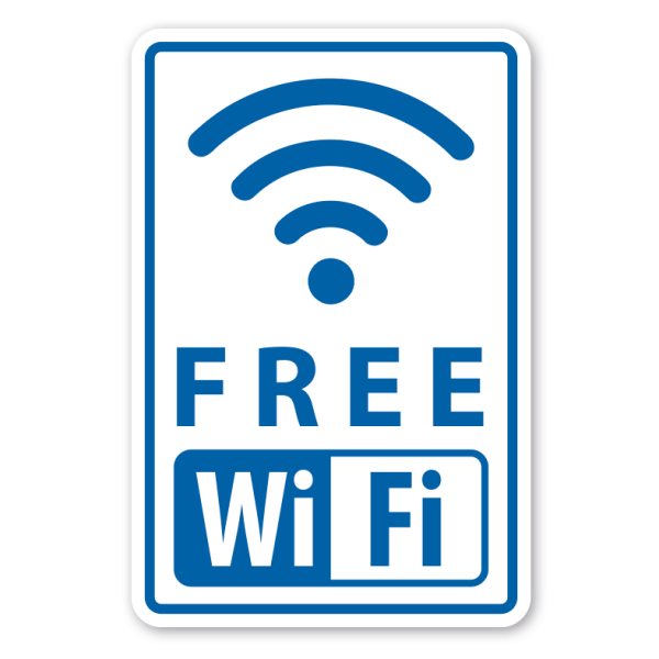 Hinweisschild Free WiFi - freies WLAN