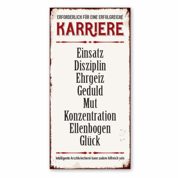 Retro Schild Erforderlich für eine erfolgreiche Karriere