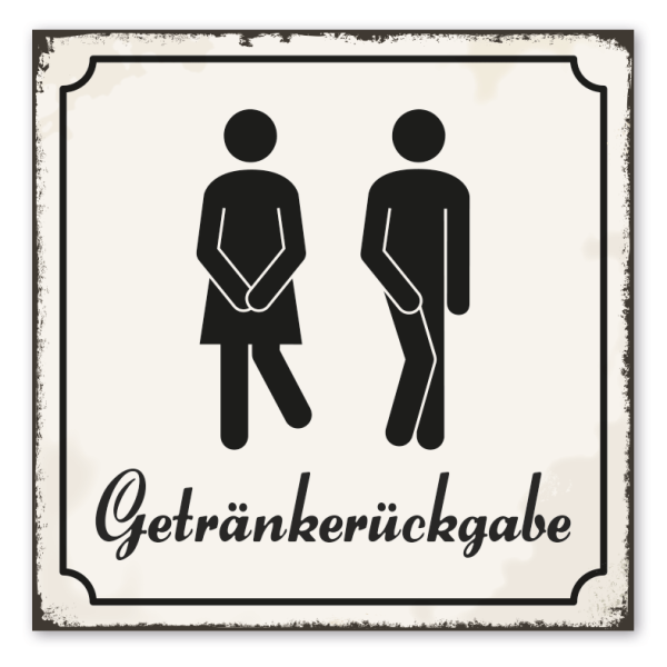 Retro Schild Getränkerückgabe