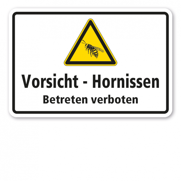 Warnschild Vorsicht Hornissen - Betreten verboten