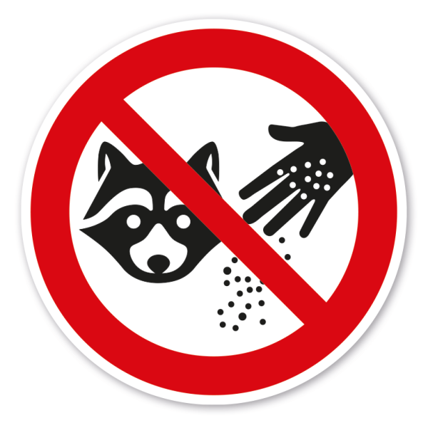 Verbotszeichen Waschbären füttern verboten