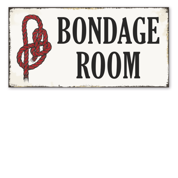 Retro Schild Bondage room - mit Symbol