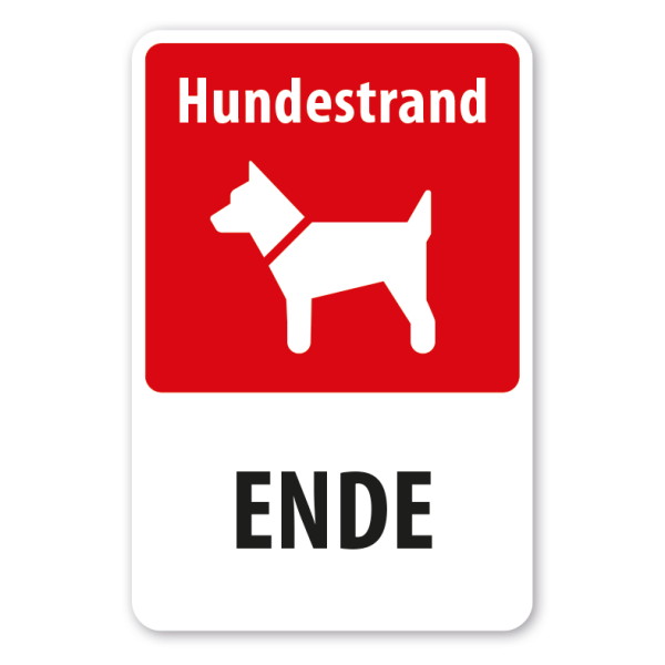 Hundeschild Hundestrand - Ende