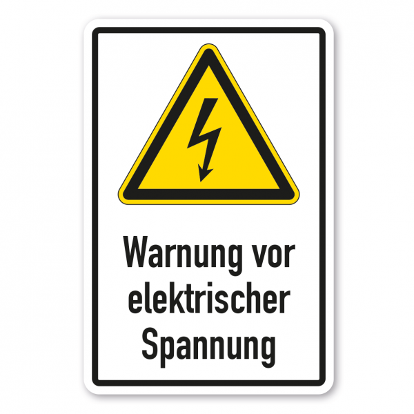 Warnschild Warnung vor elektrischer Spannung - Kombi - ISO 7010 - W0012-K