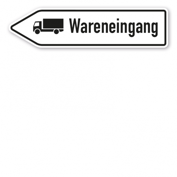 Pfeilschild / Pfeilwegweiser Wareneingang - mit LKW-Symbol